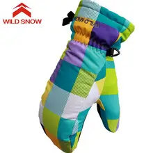 Дикий Снег Сноуборд Зимние Лыжные Прихватки для мангала Тепло ветрозащитный Водонепроницаемый милые Водонепроницаемый теплые Прихватки для мангала варежки для детей Для женщин