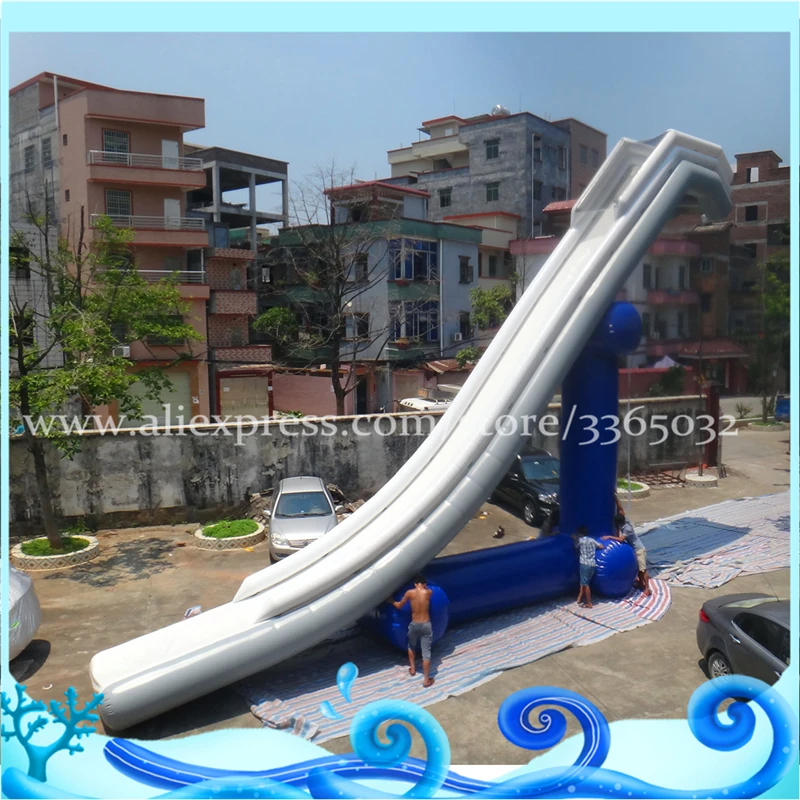 Заводская цена надувная плавающая водная горка для лодки гигантская яхты с