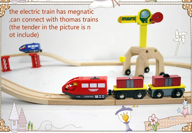 EDWONE-новинка, один набор, Деревянный Железнодорожный Кран, поезд, автомобильный слот, железнодорожные аксессуары, оригинальная игрушка для детей, рождественские подарки, подходят для игрушек THOMAS BIRO