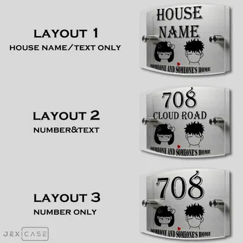 

Boys and Girls House Number Door Sign Plaque Personalized Modern outdoor Street Acrylic Transparent Glass TOP