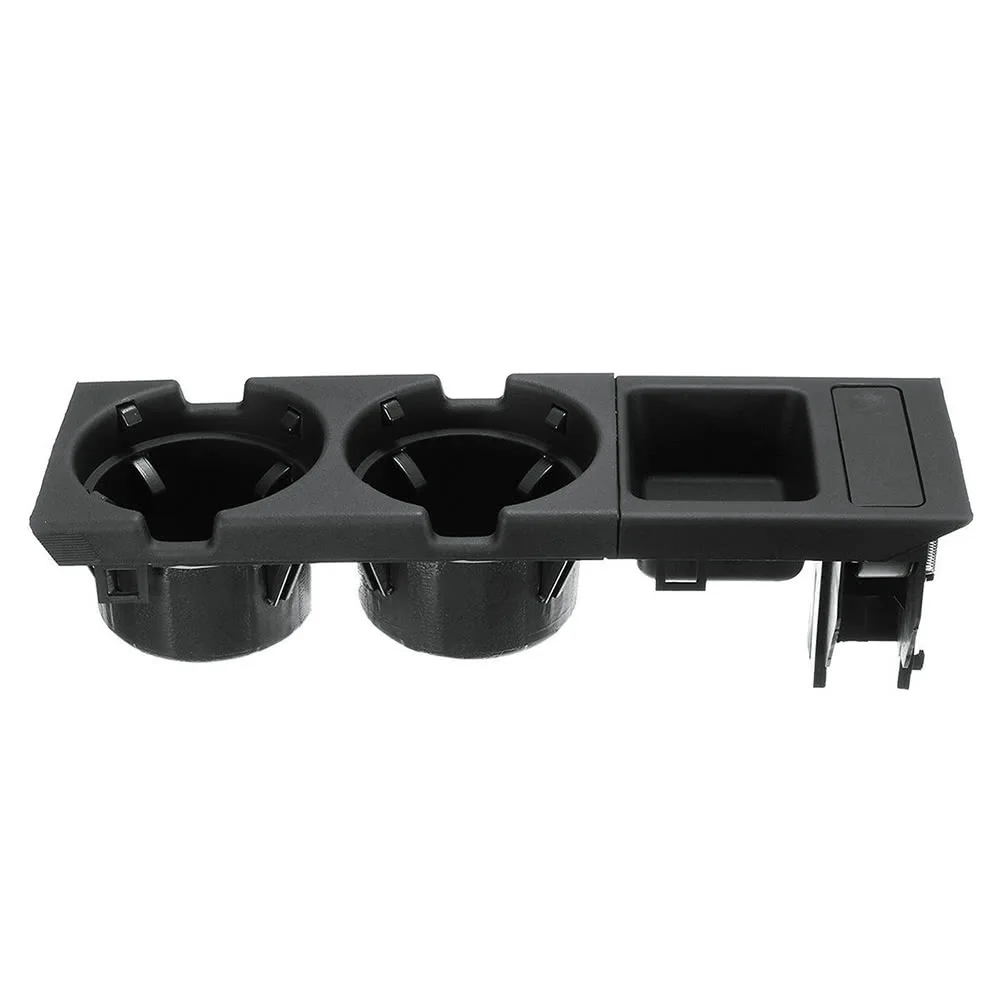 

Car Front Center Console Drink Cup Holder + Coin Holder Tray for BMW 3Series E46 1998-2004 Black