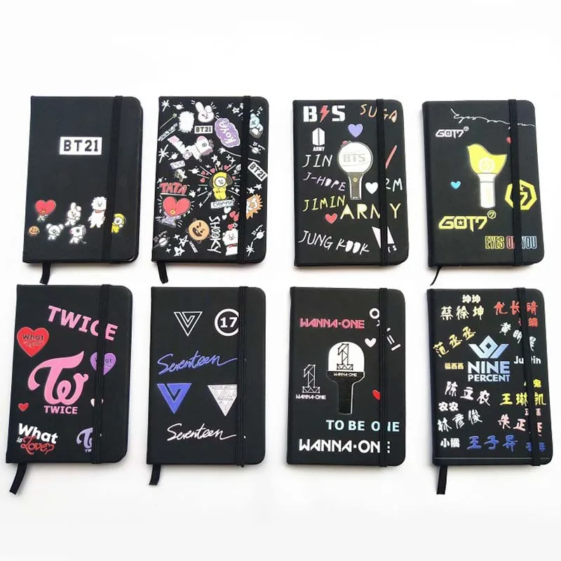 Новый Kpop BTS Bangtan мальчики BT21 GOT7 дважды Тетрадь PU Pocketbook блокноты школьные принадлежности