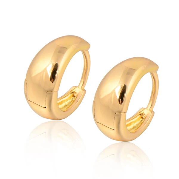 

GUSSIARRO Free Shipping Wholesale Smooth Yellow Gold-Color Woman's Hoop Earrings No Nickel