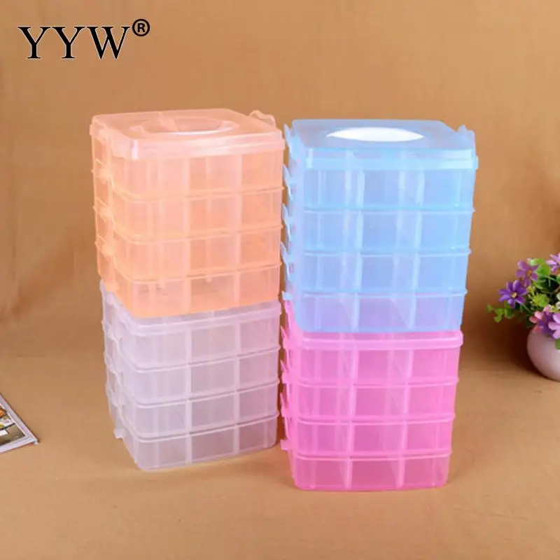 3 Layer Compartments Jewelry Bead Storage Container Craft Organizer