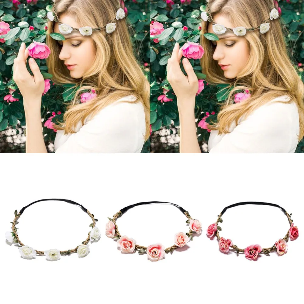 

2019 New Years Beautiful Flower Headband Fashion Girls Floral Turban Crown Stylish Headband diademas para mujer Party Garland