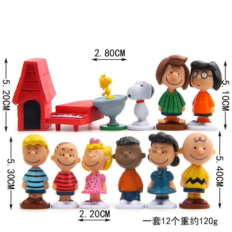 12 шт./компл. Charlie Brown And Friends Beagle Woodstock арахис детская игрушка анимация