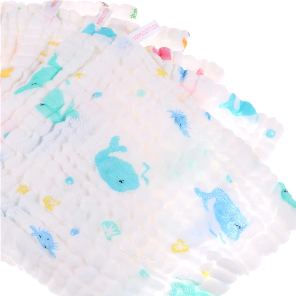 1Pcs 6 layers Baby Cotton Gauze Baby Face Saliva Towels Wash Cloth Handkerchiefs