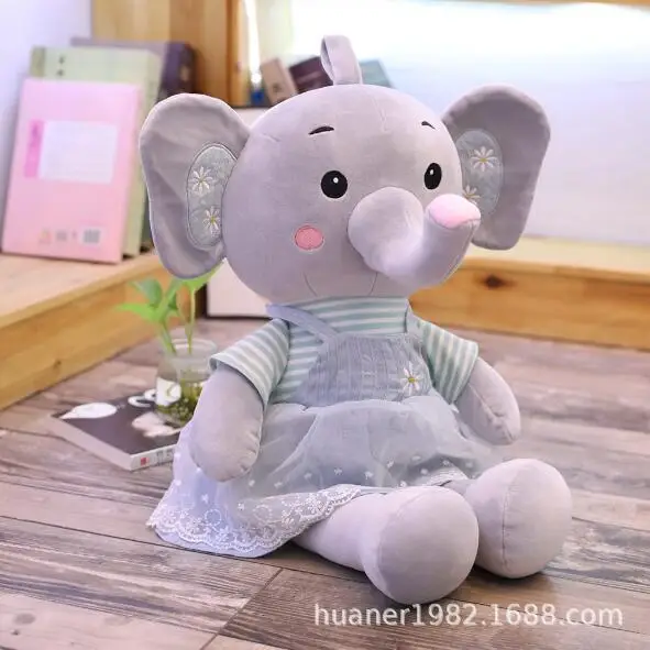 Большая плюшевая кукла слона, игрушка для детей, подушка для сна на ...