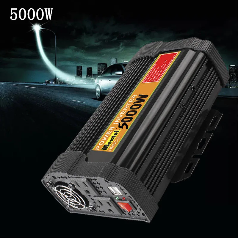 

Dual USB Max 10000 Watts 5000W Power Inverter DC 12 V to AC 110 Volt Car Adapter Charge Converter Modified Sine Wave Transformer