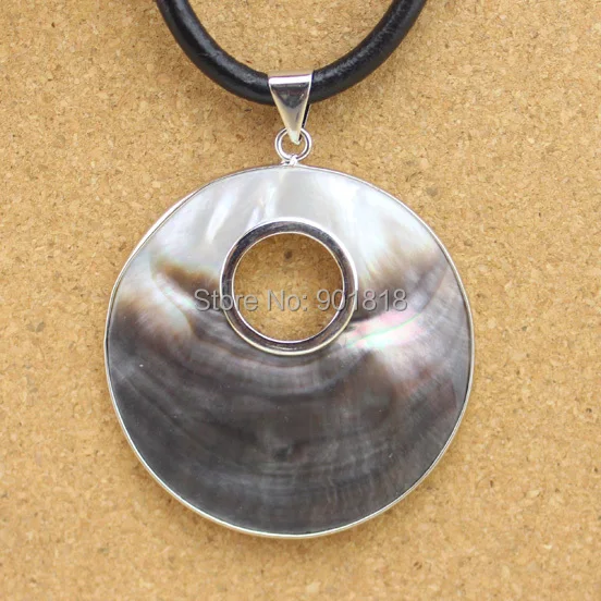 

51mm*62mm 1Pc Round Multicolor Shell Pendant Necklace Jewelry Making DIY Findings Pendants Charms F1138