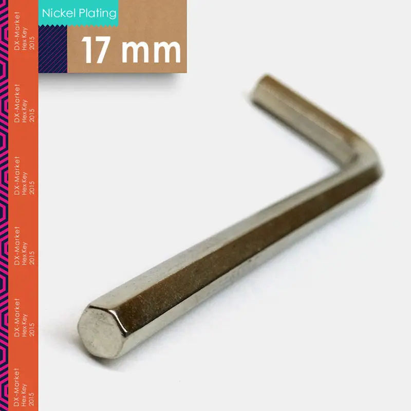 17mm, imbusový klíč z legované oceli, niklové pokovování M17 - Ruční nářadí - Fotografie 1