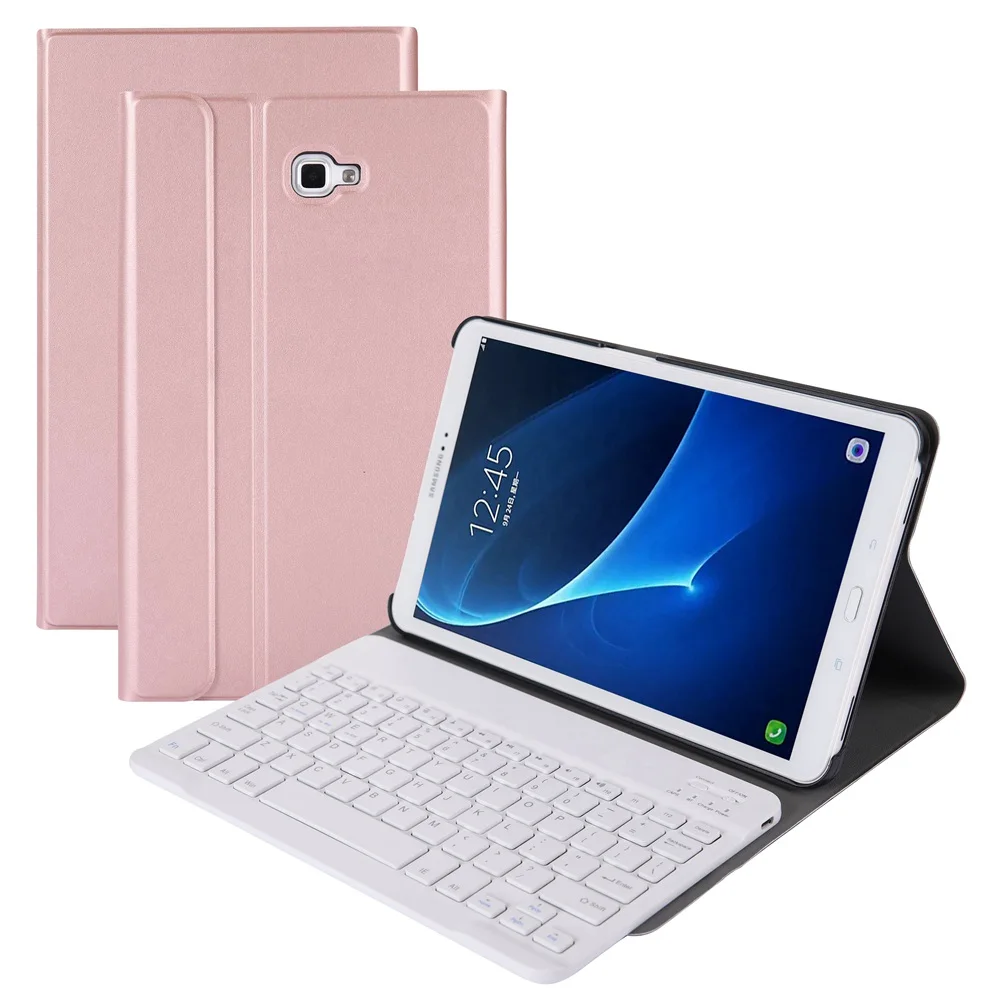 Для Samsung Galaxy Tab 10,1 T580 T585 ультра тонкий из искусственной кожи чехол + Съемный Bluetooth русский/Иврит/Испанский клавиатура