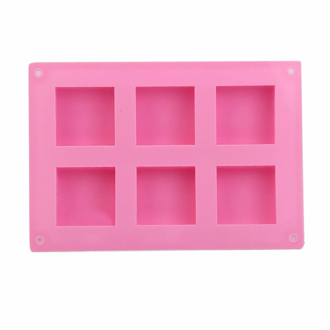 6 Cavity Rectangle silicone soap mold Bar Bake Mold Silicone Mould Tray Homemade Food Craft Craft soap making