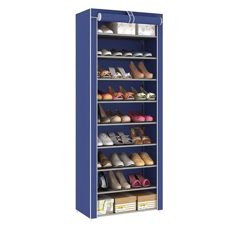 

10 Layer 9 Gird Simple Multi-functional Storage Shoe Cabinet Non-woven Cloth Dust-proof Storage Shoe Rack Home DIY Furniture