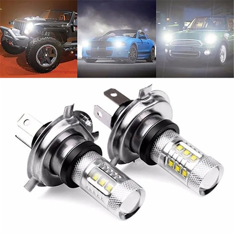 

Newest Hot High Quality 2 Pcs 80W White Color H4 LED Fog Light Bulbs Car Headlights