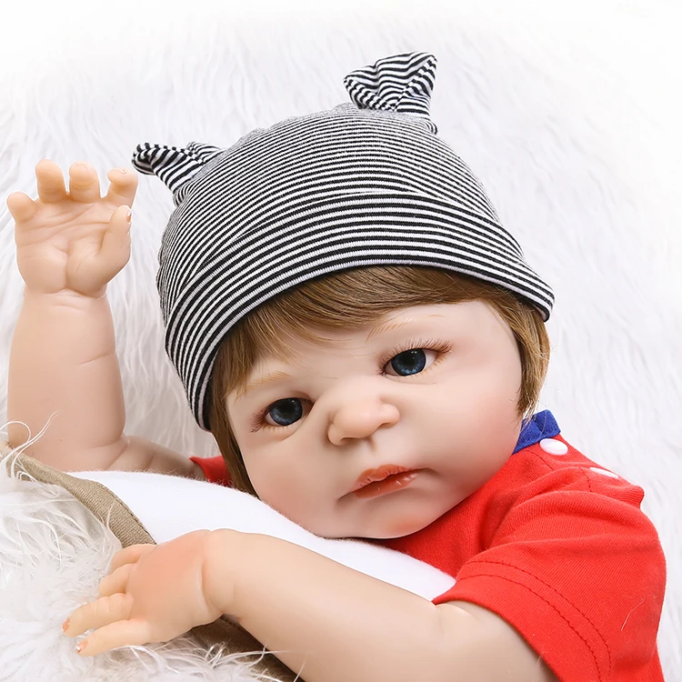 NPKCOLLECTION всего тела силикона Reborn Baby Doll игрушки 46 см для новорожденных Для маленьких мальчиков подарок на день рождения Рождественский