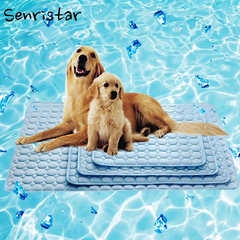 cheap Summer Cooling Dog Bed Mat For Small Medium Large Dog Cat For Pet Nest Floor Sofa Cool Ice Silk Dog Pad Pet Mattress Cushion