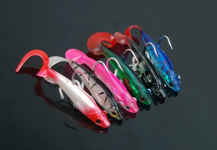 2016 6pcs lot fishing bait lures 9 5cm artificial bass soft lead wobbler fish hook tackle