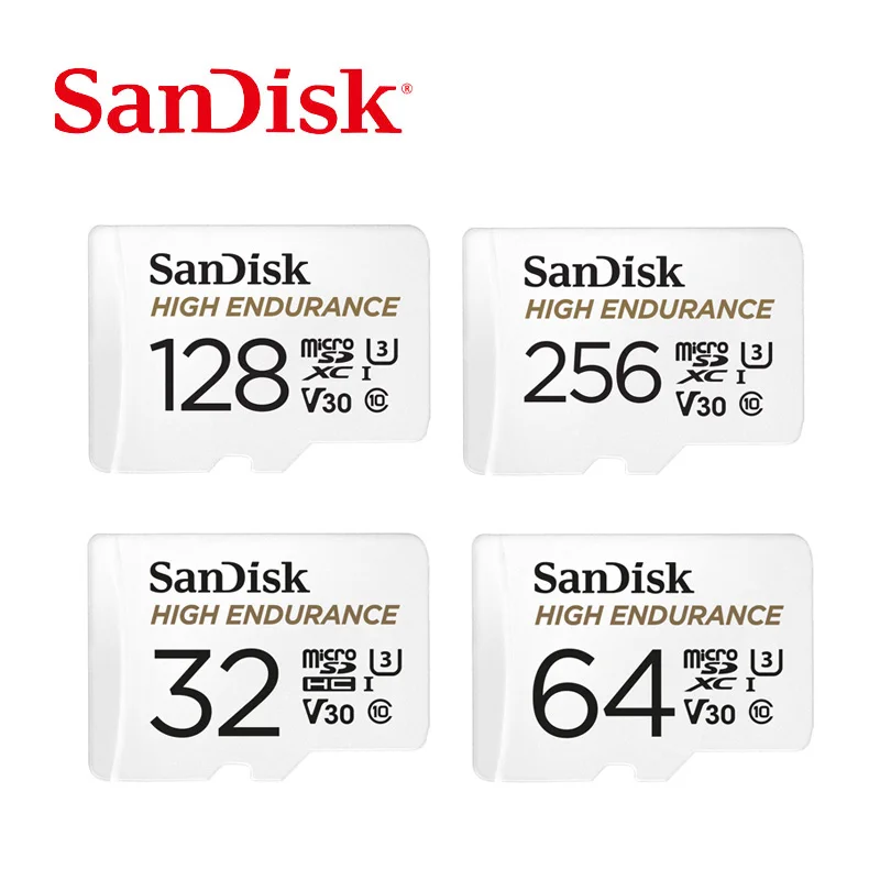 SanDisk высокая выносливость micro SD карта 32 Гб 64 Гб 128 ГБ 256 Гб карта памяти класс 10 U3 V30 Micro флэш-карта 4 K HD microsd