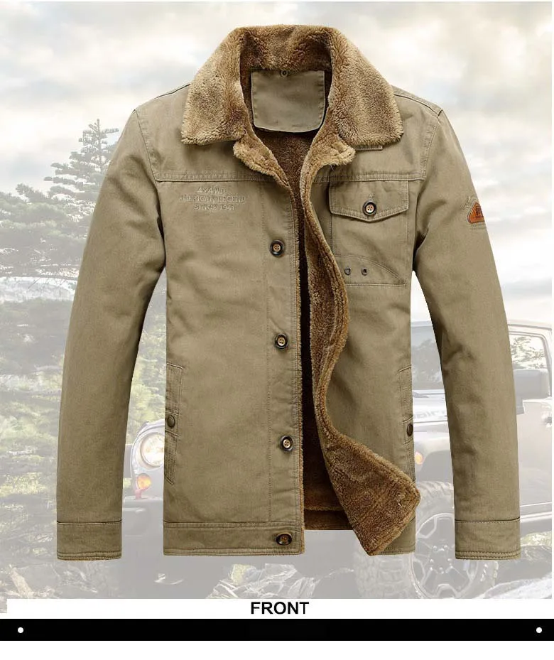 Осенняя мужская одежда новая модная Осенняя зимняя мужская куртка толстые теплые флисовые пальто однобортная Зимняя парка Военная