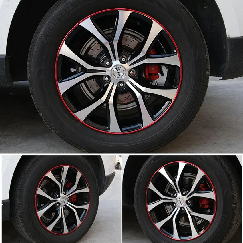 Car Wheel Tire Steel Rim Electroplated Decorative Sticker Line Anti-scratch Anti-collision Strip Protection Ring_voghion.com