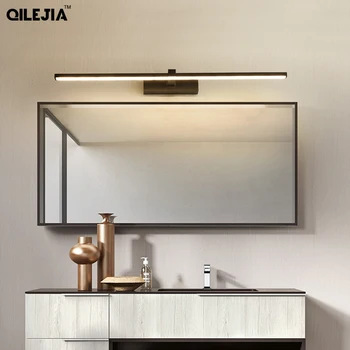 

Led mirror light Wall lamps bathroom Waterproof white black Led flat lamp Modern indoor Wall lamp bathroom light make up mirror