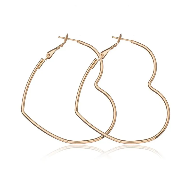 Новые модные серьги-кольца в форме сердца для женщин, модные серьги, ювелирные изделия для ушей, букле О 'Риль, женские гипербола, серьги, бижутерия, подарок EB2095 - Окраска металла: Gold