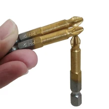High Quality 5Pcs Anti Slip Electric Screwdriver Bits Single Side Magnetic Hex Shank PH2 50mm