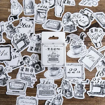 

45pcs/lot Vintage Phonograph Decorative Adhesive Sticker Calendar Diary Book Envelope Label Sticker Scrapbook Decoration Sticker