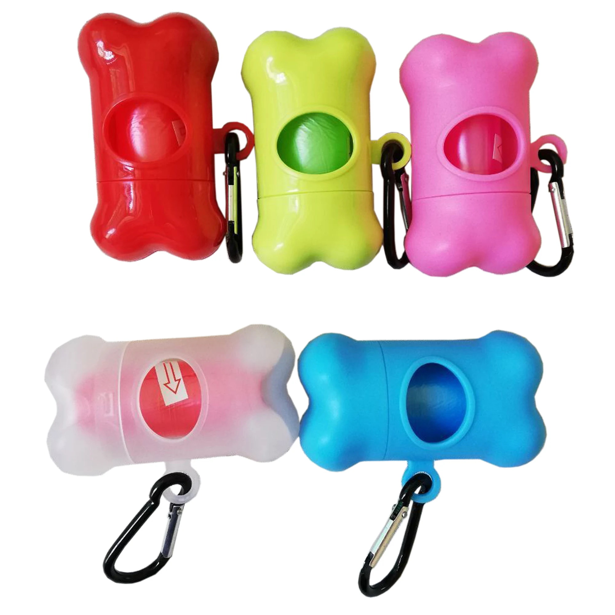 

1Roll+1 Bag Pet Dog Garbage Clean up Bags Carrier Holder Dispenser Poop Bags Set Pet Poop Waste Bags 9 Color