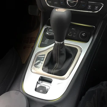 

ABS Chrome FOR Jeep Cherokee KL 2014 2015 2016 2017 2018 Car gear shift knob frame panel Cover Trim sticker