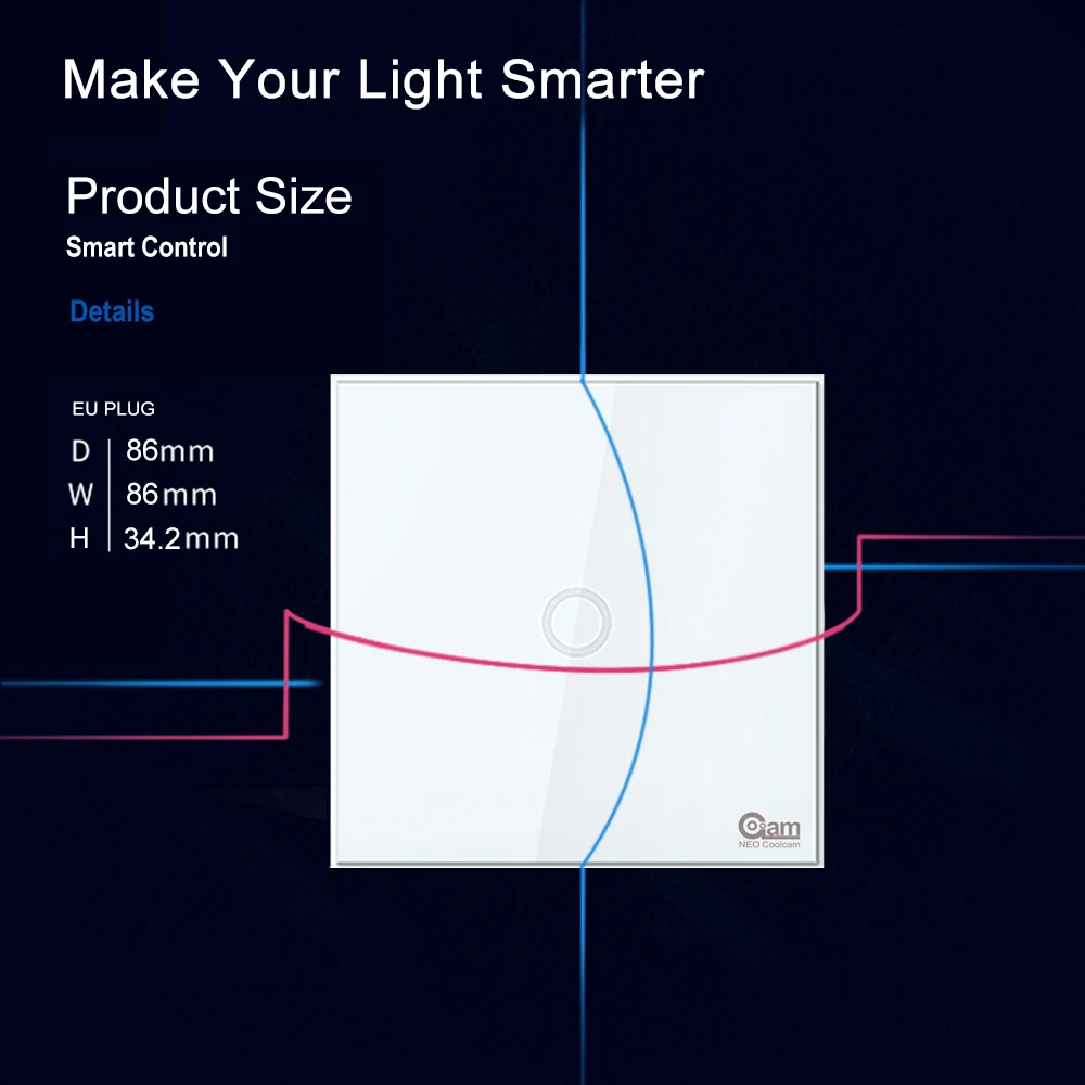 НЕО Coolcam Z-wave настенный светильник переключатель 1CH банда Z Wave беспроводной умный пульт дистанционного управления ЕС светильник переключатель домашней автоматизации