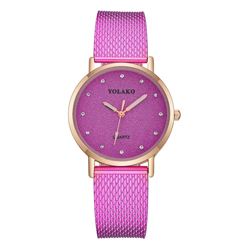 Fashion Women's Watches Simple casual watches Steel Mesh Band Alloy Analog Quartz Round Wrist Watch clock Reloj mujer Y27 (12)