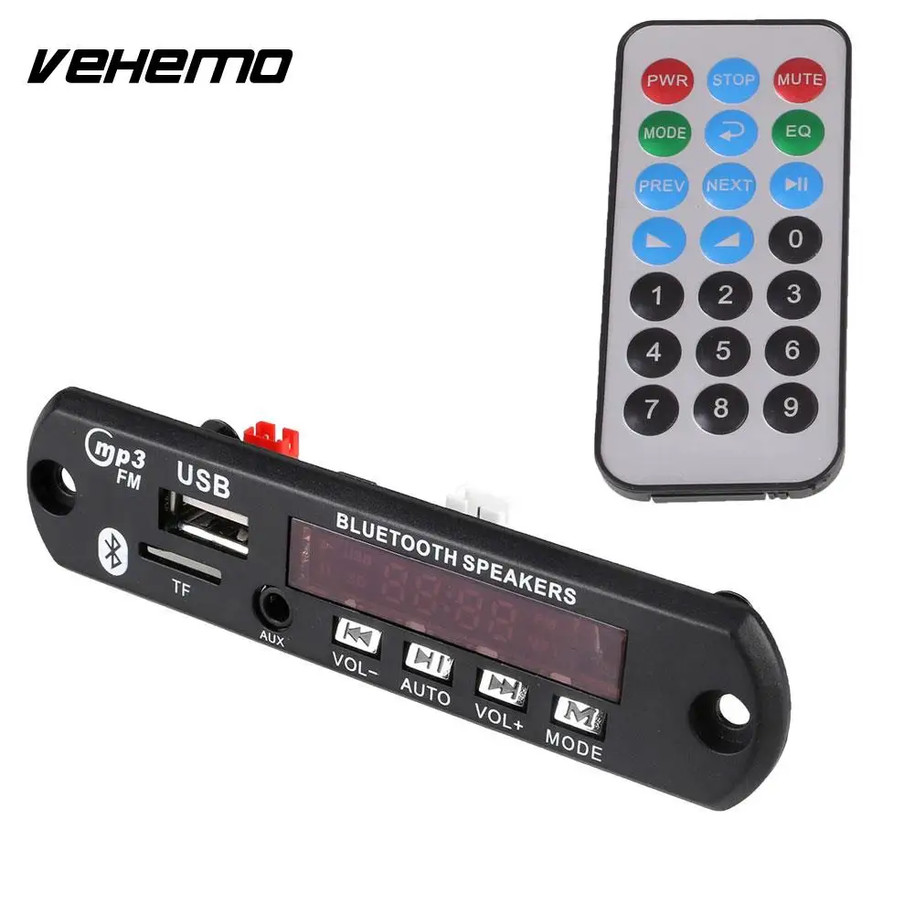 

DC 12V Car Digital LED USB AUX Bluetooth MP3 Music Decode Board FM Radio Audio HiFi Amplifier Remote