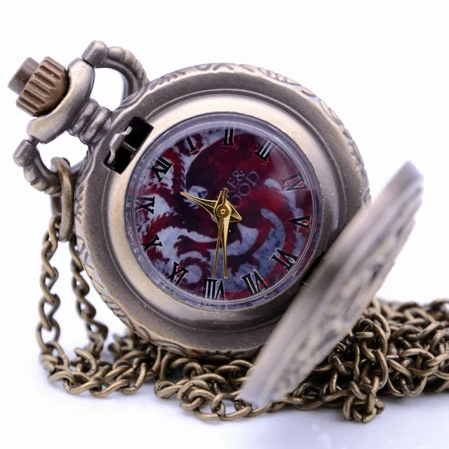 Small Size House Targaryen Blood and Fire Game of Thrones Mens Quartz Pocket Wat Small Size House Targaryen Blood and Fire Game of Thrones Mens Quartz Pocket Wat