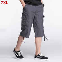Большие размеры Короткие штаны мужчина хлопок сумки Комбинезоны повседневные штаны Большие размеры мужские XL Брюки-карго брюки