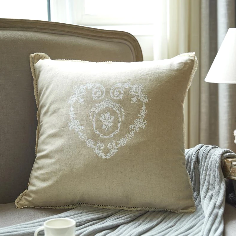 Natural Linen Cushion Cover Country Style Cushion Retro Cushion Pillow case Vintage Pillow Cover