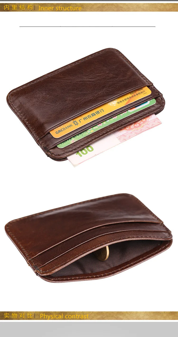 Мужской держатель для карт держатель карты Чехол для кредитных карт модный кожаный мужской кошелек деловой мужской тонкий кошелек