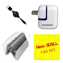 Игровые аксессуары для новых 3dsll/XL(одно дорожное зарядное устройство+ хрустальный Жесткий чехол-накладка) для nintendo new 3DS XL LL