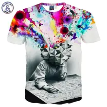 2017 Mr.1991INC New Fashion T-shirt Men/Women Short Sleeve 3d T-shirt Print Thinker Art Men Summer T shirt Tops Tees Plus 3XL 4X
