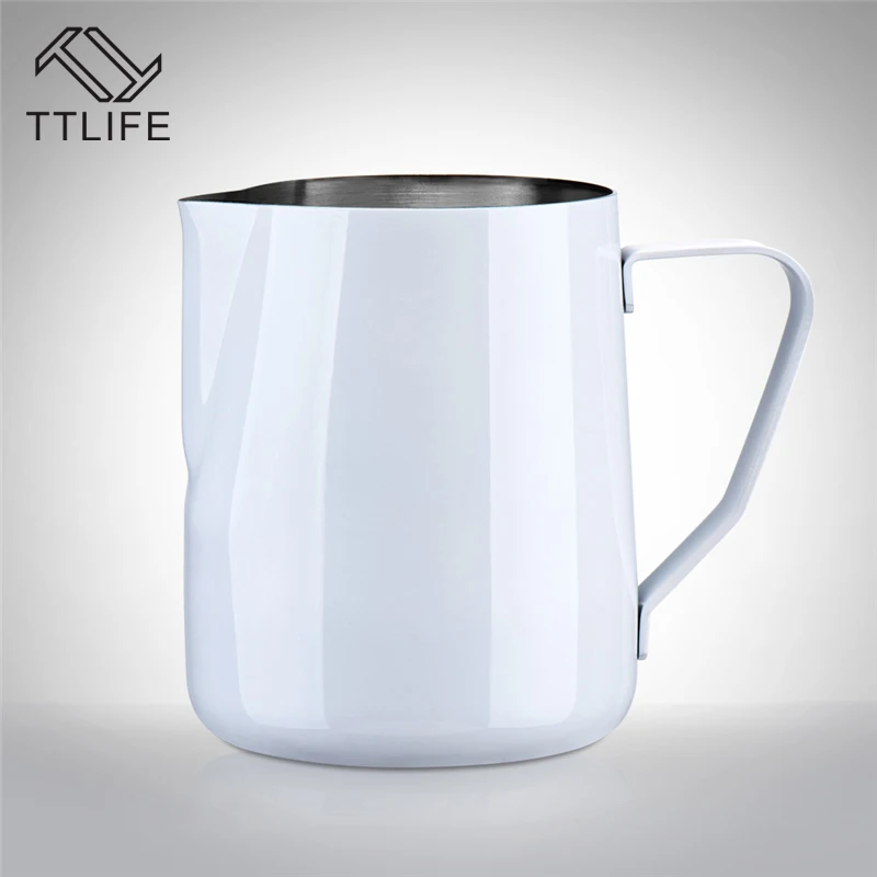 TTLIFE الفولاذ المقاوم للصدأ إبريق الحليب 600 ملليلتر إسبرسو الحليب القهوة مزبد القهوة Percolators رغوة مزبد أدوات Coffeeware