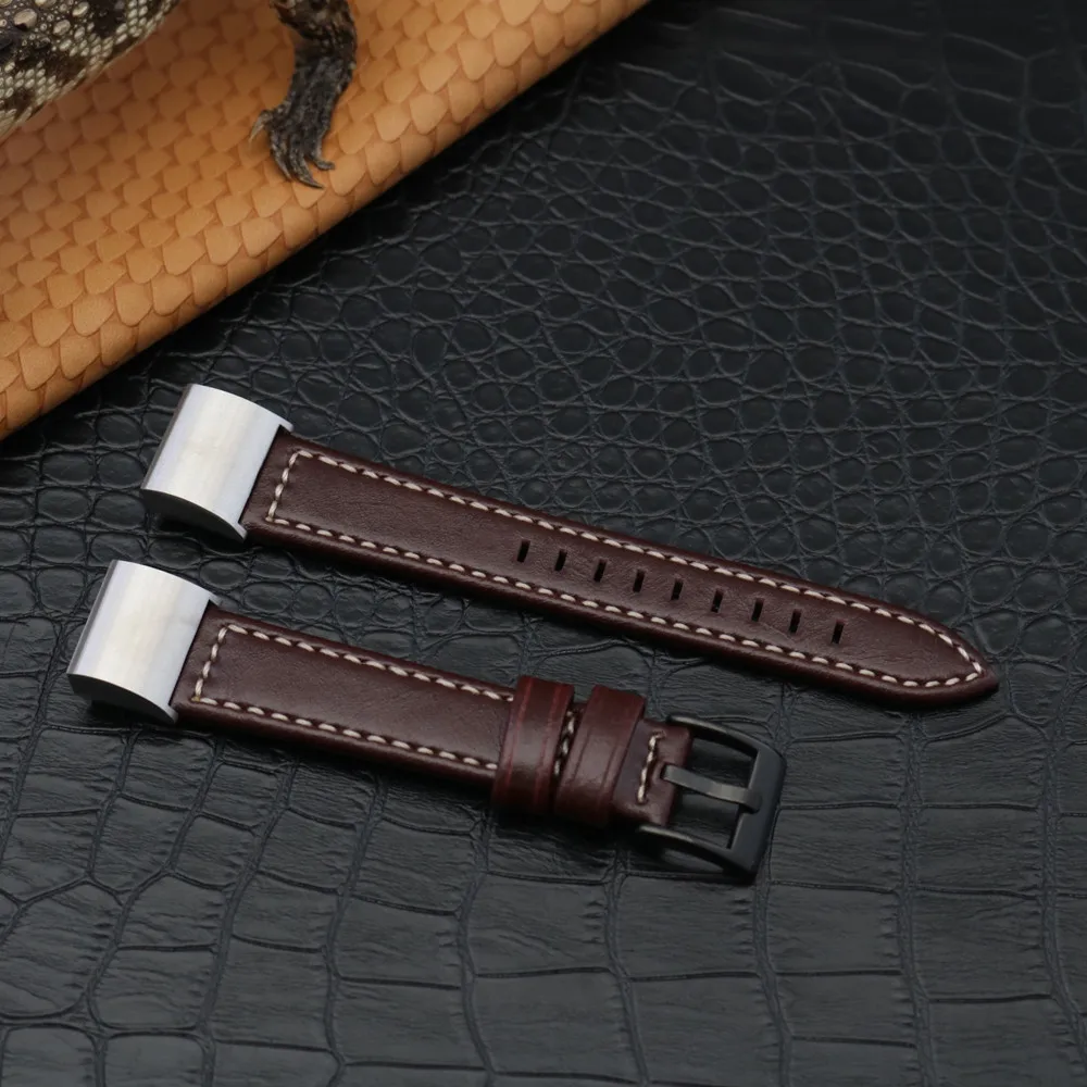 Классический Кожаный браслет с металлическими разъемами для Fitbit Charge 2 levert Прямая поставка oct24
