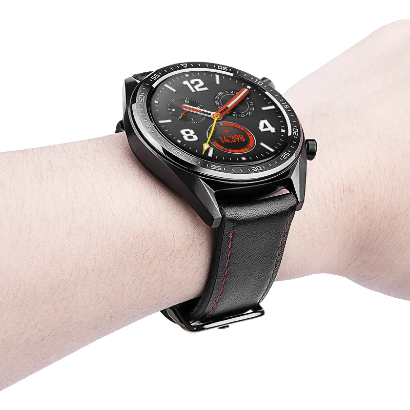 22мм гибридный ремешок для часов Для Huawei Watch GT Кожаный ремешок для часов Galaxy watch 46 Ремешок Деловой стиль сменный ремень