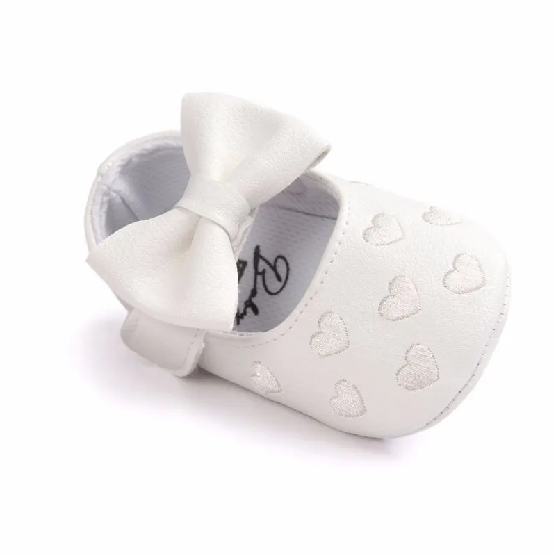 США Новорожденные Девочки Малыши кроватки обувь детская мягкая подошва, с бантом тапочки для малышей поддержка Прямая