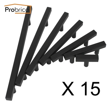 

Probrico Drawer Pulls Black Modern Cabinet Hardware Stainless Steel Door Handles For Kitchen Cupboard Wardrobe Closet Square Bar