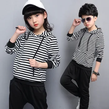 

3 4 5 6 7 8 9 10 11 12 Year Children Tracksuits Striped Hoodies Pants Kids Sport Suits Spring Autumn Boys Clothes Girls Costume