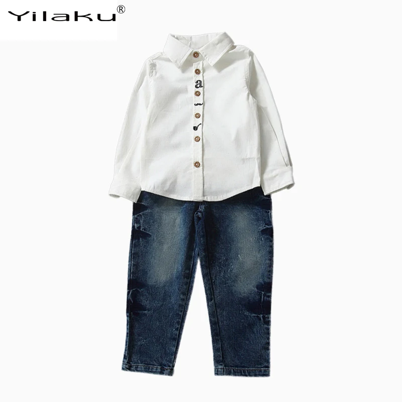 

Yilaku Boys Clothing Suits 2 pcs Cotton Boy T-shirt+Pants Sets Kids Outfit Overall Spring Autumn Children Wear CF380