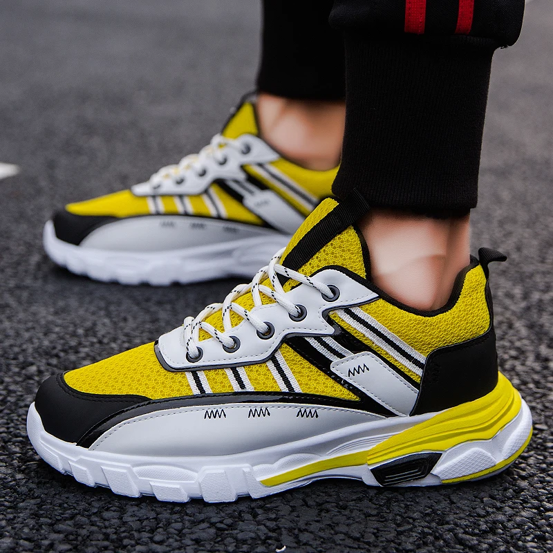 

2019 Stylish Hot Sale Running Shoes for Men Athletic Light Breathable Sports Walking Mesh Mixed Color Trainer Shoes