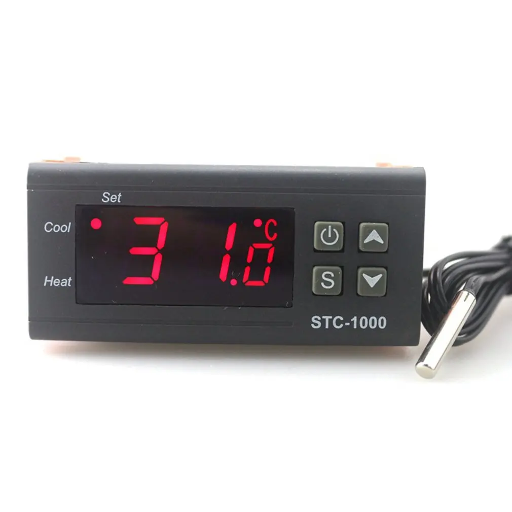 

STC-1000 Digital Thermostat Incubator Temperature Controller Two Relay Output LED 110V 220V 12V 24V 10A Heat Cool