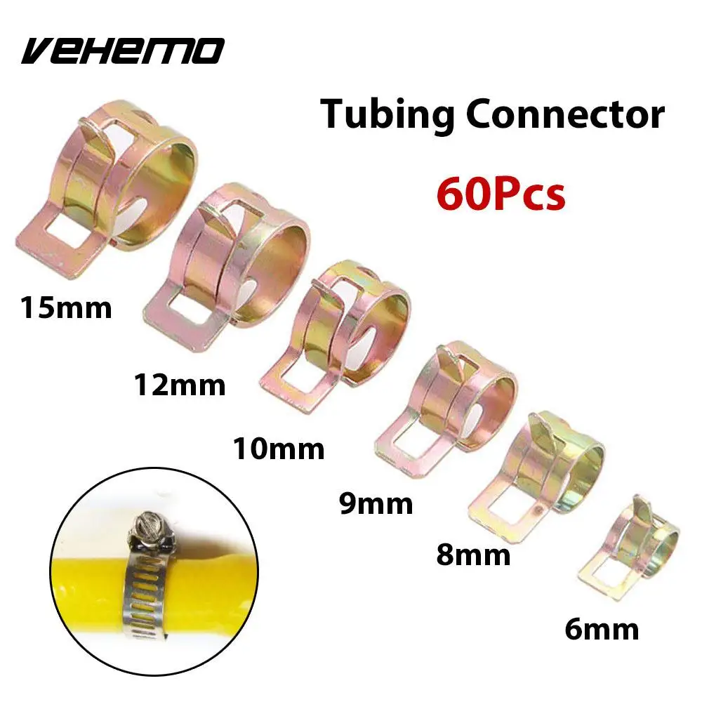 

Vehemo 6 Sizes Car Auto Spring Clip Hoses Auto Spring Clip Fastener Glossy Vacuum Oil Water Hose Spring Clip Cooling Systems